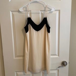 Black and White Spaghetti Strap Semi-Formal Dress